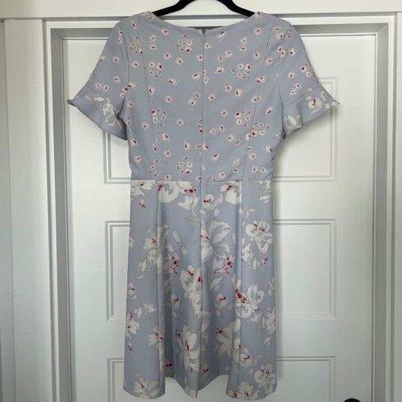 French Connection Light Blue Alba Stretch Spring Floral Dress, Size 4 - Picture 5 of 7